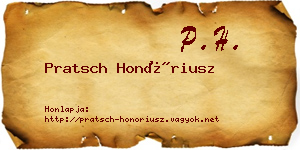 Pratsch Honóriusz névjegykártya